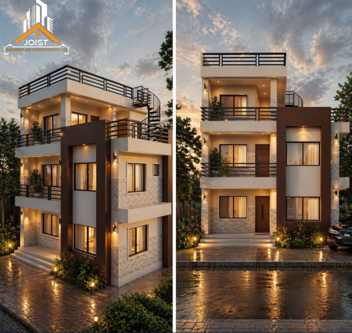 Completed modern multi-storey residence